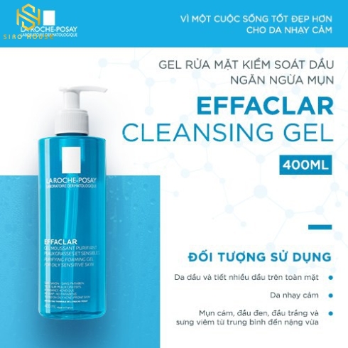 Sữa rửa mặt cho da dầu, mụn, nhạy cảm LA ROCHE-POSAY Effaclar 400mL