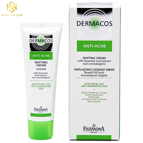 Kem dưỡng trị mụn DERMACOS Anti Acne Matting Cream 50mL