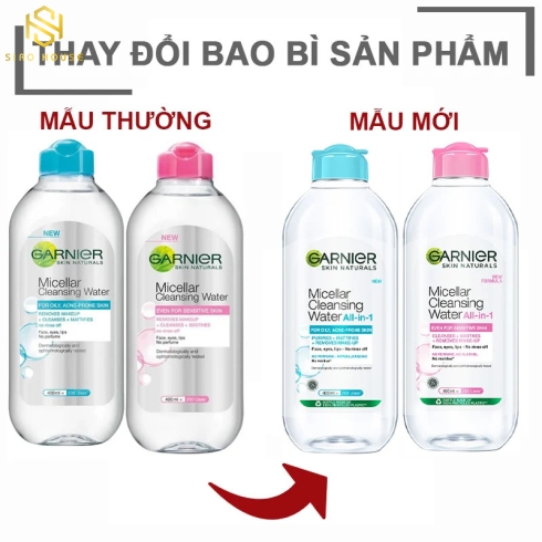 Tẩy trang GARNIER Micellair Reinigingswater #Even For Sensitive Skin 400mL HỒNG