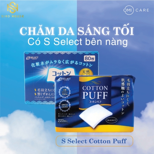 Bông tẩy trang S SELECT Cotton Puff 225 miếng