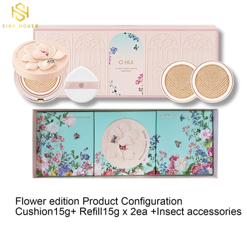 Set phấn nước OHUI Ultimate Cover Lifting Flower Edition Special Cushion SPF50+/PA+++ (3pcs)