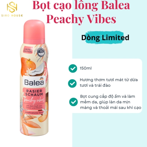 Bọt Cạo Lông BALEA Peachy Vibes 150ml ( Hồng)