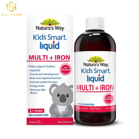 Siro vitamin tổng hợp & sắt NATURE’S WAY Kid Smart Liquid Multi + Iron 200mL