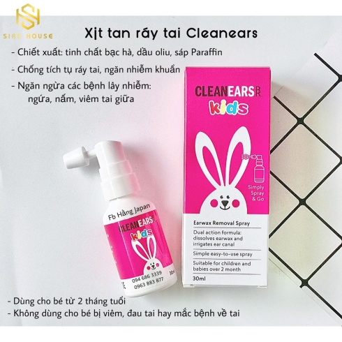 Xịt tan ráy tai CLEAN EARS KIDS 30mL