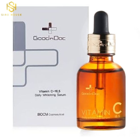 Tinh chất dưỡng trắng, mờ thâm nám GOODnDOC Vitamin C-16.5 Daily Whitening Serum 30mL 
