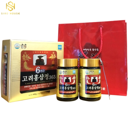 	Cao hồng sâm 6 năm tuổi Korea 6 Years Red Ginseng Extract 365 480g (2 hũ x 240g)