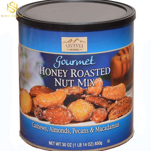 Hạt hỗn hợp tẩm mật ong SAVANNA Gourmet Honey Roasted Nut Mix 850g