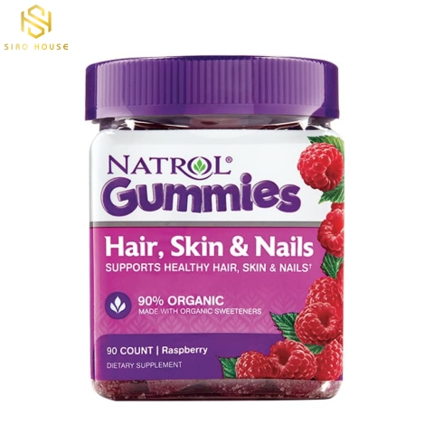 Kẹo dẻo hỗ trợ mọc tóc, da, móng NATROL Hair, Skin, Nails 90 viên