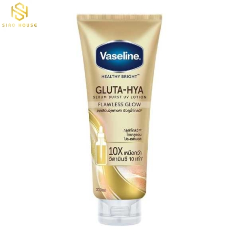 Dưỡng thể VASELINE Gluta Hya Dewy Radiance 10X & GLuta Hya Flawless Glow 330mL