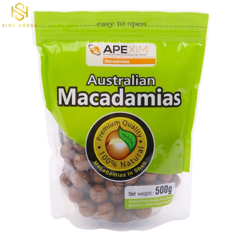 Quả mắc-ca nứt vỏ Apexim Australian Macadamias 500g