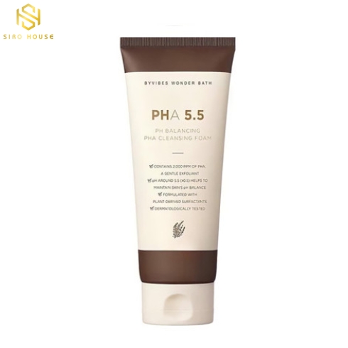 Sữa rửa mặt BYVIBES Wonder Bath PHA 5.5 PH Balancing PHA Cleansing Foam 150mL