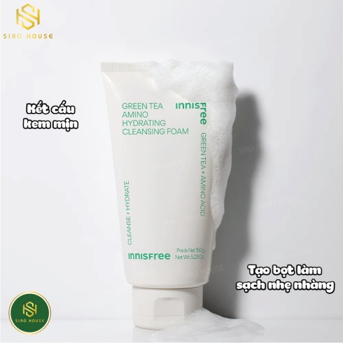 Sữa Rửa Mặt INNISFREE Green Tea Amino Hydrating Cleansing Foam (150g)