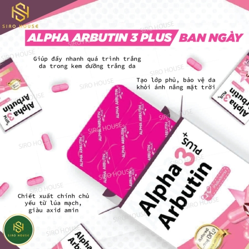 Viên kích trắng Alpha Arbutin 3 plus thái lan (Mẫu mới)