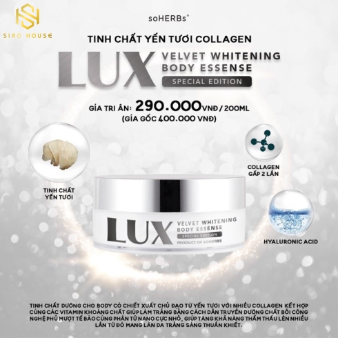 Kem body LUX Velvet Whitening Body Essence 200mL	