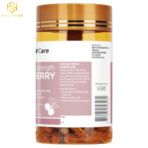 Thực phẩm chức năng Bổ Thận Healthy Care CRANBERRY 25000 90 Capsules