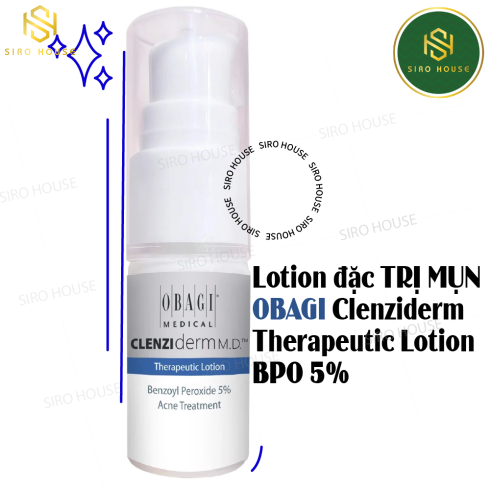 Lotion chấm mụn chứa 5% Benzoyl Peroxide Obagi CLENZIderm MD Therapeutic