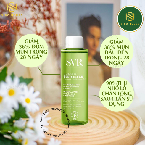 Nước Cân Bằng Làm Giảm Mụn Dành Cho Da Dầu Mụn Nhạy Cảm SVR Sebiaclear Micro-Peel 150mL