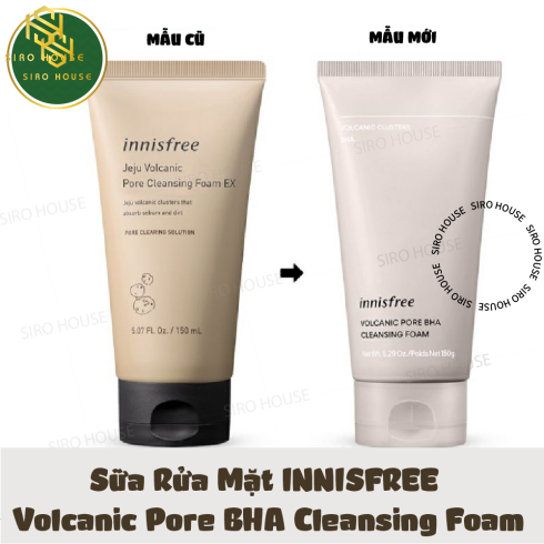 Sữa Rửa Mặt INNISFREE Tro Núi Lửa & BHA Volcanic Pore BHA Cleansing Foam 150G