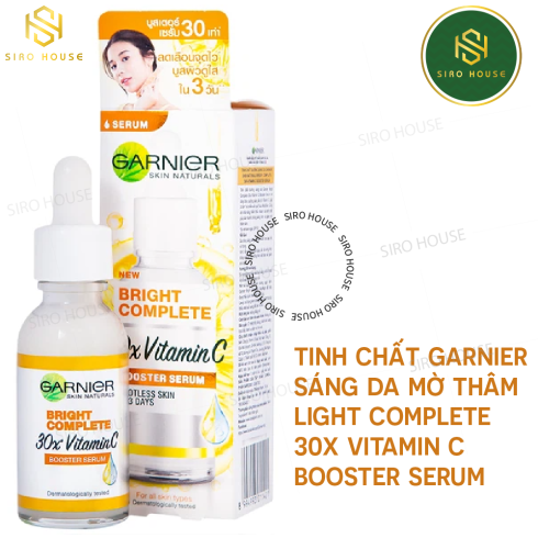 Tinh chất tăng cường sáng da mờ thâm Garnier Light Complete 30x Vitamin C Booster Serum 30ml