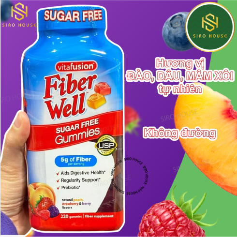 Kẹo dẻo bổ sung chất xơ VITAFUSION Fiber Well 220 viên
