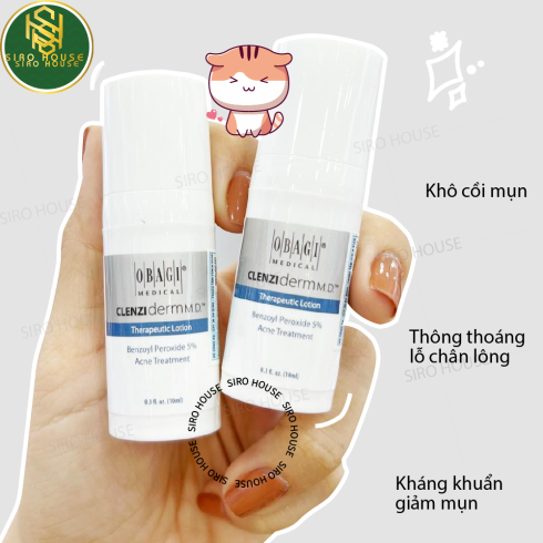 Lotion chấm mụn chứa 5% Benzoyl Peroxide Obagi CLENZIderm MD Therapeutic