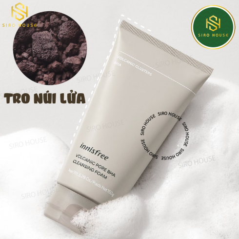 Sữa Rửa Mặt INNISFREE Tro Núi Lửa & BHA Volcanic Pore BHA Cleansing Foam 150G