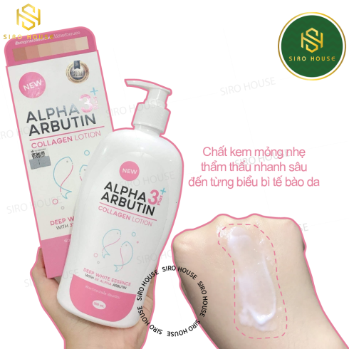 Dưỡng Thể Trắng Da Alpha Arbutin Collagen Lotion 3+ Plus 500mL