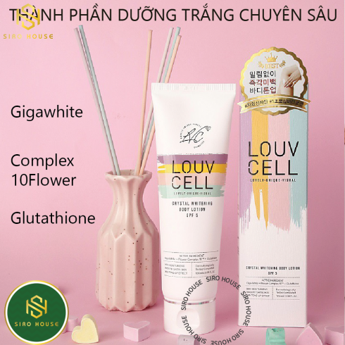 Kem dưỡng ẩm trắng da body LOUV CELL Crystal Whitening Body Lotion 120ml Hàn Quốc