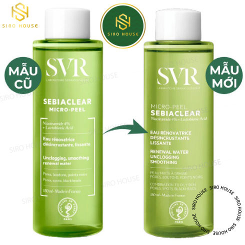 Nước Cân Bằng Làm Giảm Mụn Dành Cho Da Dầu Mụn Nhạy Cảm SVR Sebiaclear Micro-Peel 150mL