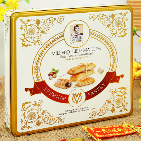 Bánh Puff Pastry cuộn kem hạt dẻ Matilde Vicenzi MiniSnack hộp 250g