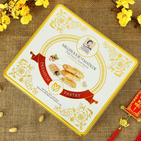 Bánh Puff Pastry cuộn kem hạt dẻ Matilde Vicenzi MiniSnack hộp 250g