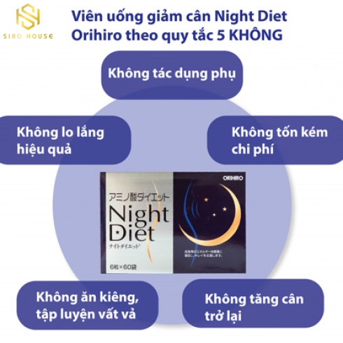 Viên uống giảm cân ORIHIRO Night Diet 60v