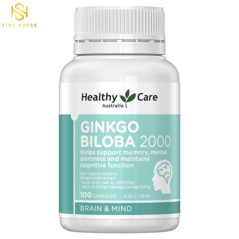 Viên uống bổ não HEALTHY CARE Ginkgo Biloba 2000 100 viên