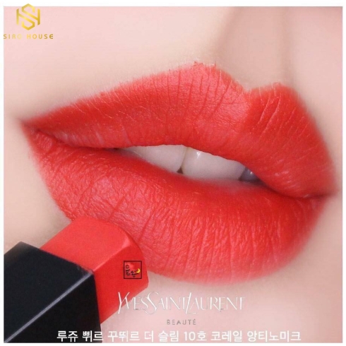 Son YSL 10 Corail Antinomique – Rouge Pur Couture The Slim Matte