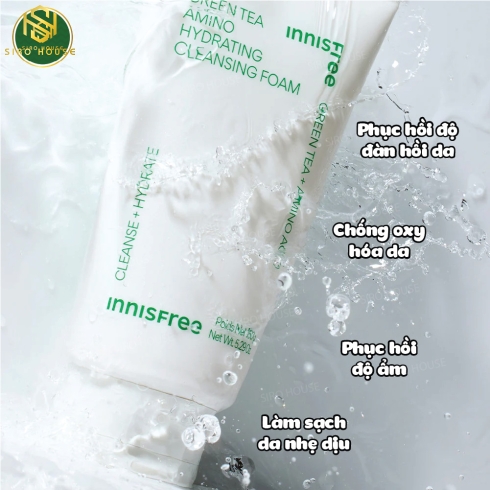 Sữa Rửa Mặt INNISFREE Green Tea Amino Hydrating Cleansing Foam (150g)