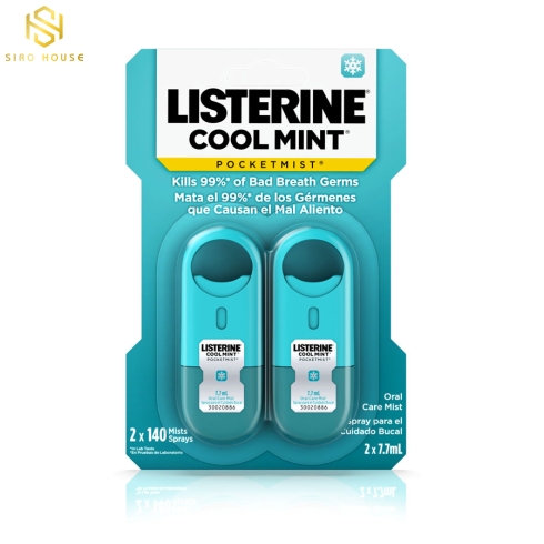 Xịt thơm miệng LISTERINE Cool Mint Pocket Mist 2x7.7mL