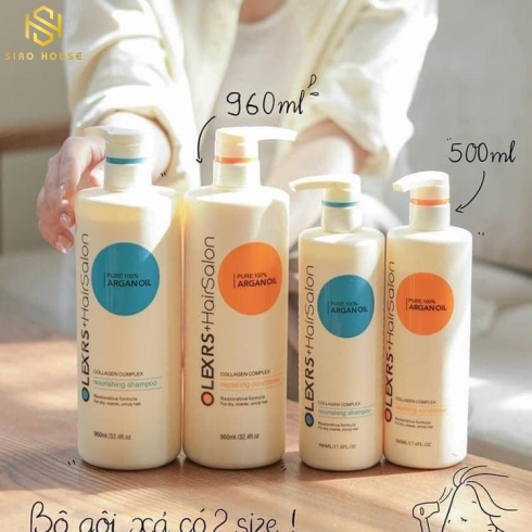 Bộ gội xả OLEXRS + Hair Salon Pure 100% Argan Oil ( 500ml x2)