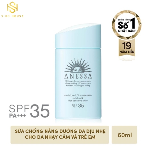 Kem chống nắng ANESSA Moisture UV Sunscreen Mild Milk 60mL