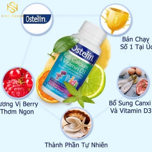 Kẹo bổ em bé OSTELIN Kids Calcium & Vitamin D3 90 viên