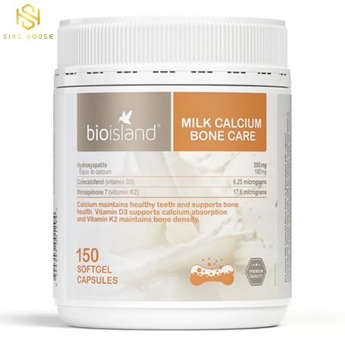 Viên bổ sung canxi hữu cơ BIOISLAND Milk Calcium Bone Care 150 viên