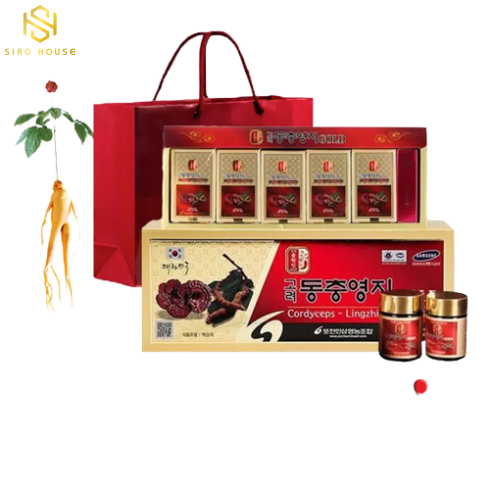 Cao linh chi đông trùng hạ thảo POCHEON Cordyceops Lingzhi Extract Gold 50g x 5 hũ