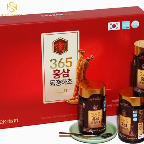 Cao hồng sâm đông trùng hạ thảo 365 Korean Red Ginseng & Cordyceps Gold (Hộp 2 lọ x 240g)