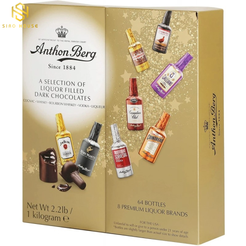 Chocolate Nhân Rượu 64 Chai Anthon Berg Since 1884 của Mỹ