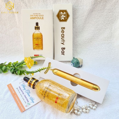 Serum THERA LADY Australian 24k Pure Gold Ampoule + Thanh lăn nâng cơ