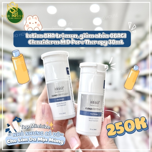  Lotion BHA trị mụn, giảm nhờn LCL PORE THERAPY OBAGI CLENZIDERM M.D BHA 2% 148ML