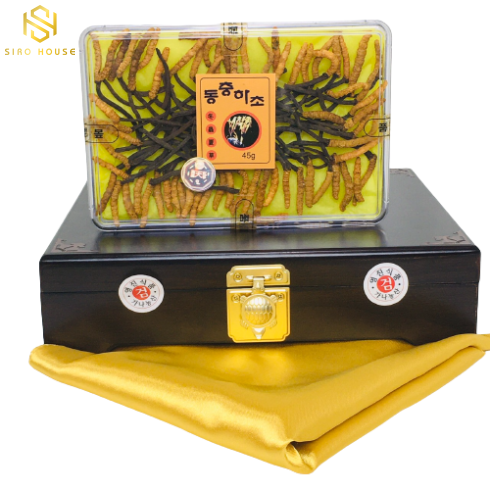 Đông Trùng Hạ Thảo Nguyên Con Hàn Quốc Sấy Hộp Gỗ Khô 45g