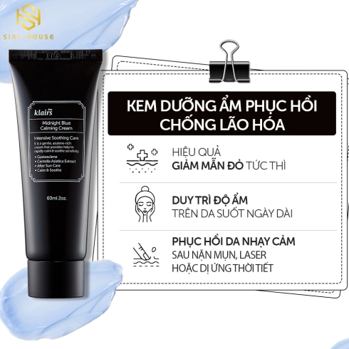 Kem dưỡng KLAIRS Midnight Blue Calming Cream 60mL (Tuýp)