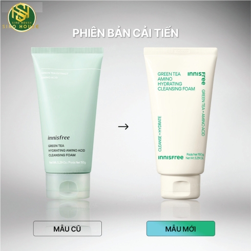 Sữa Rửa Mặt INNISFREE Green Tea Amino Hydrating Cleansing Foam (150g)