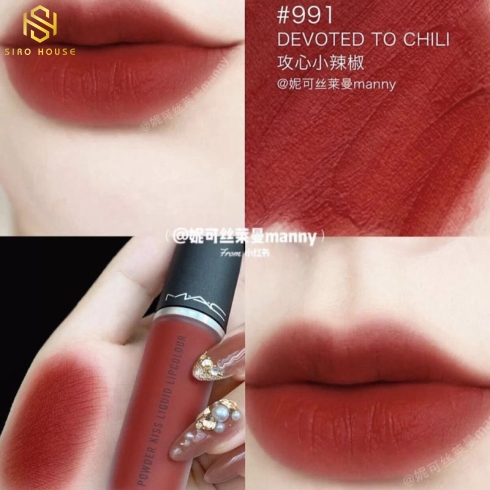 Son MAC 991 Devoted To Chili – Powder Kiss Liquid – Đỏ Đất