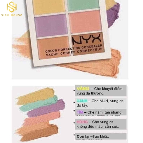 Bảng che khuyết điểm, triệt sắc NYX correcting concealer